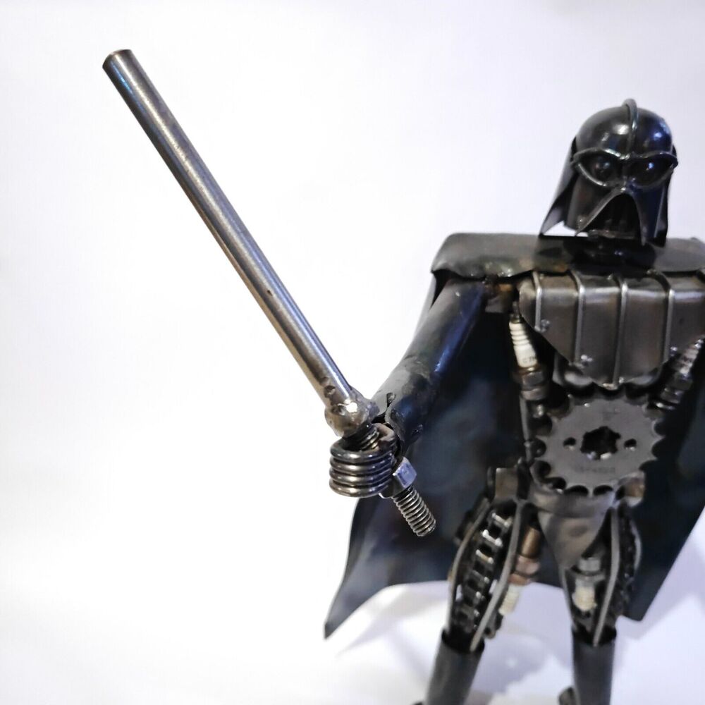 Darth Vader Star Wars Scrap Metal Weld Sculpture Art Statue 16" Large Handmade - Picture 8 of 16